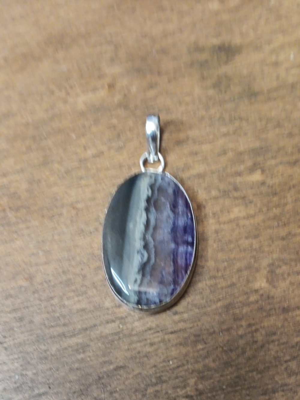 Oval Purple Flourite Pendant